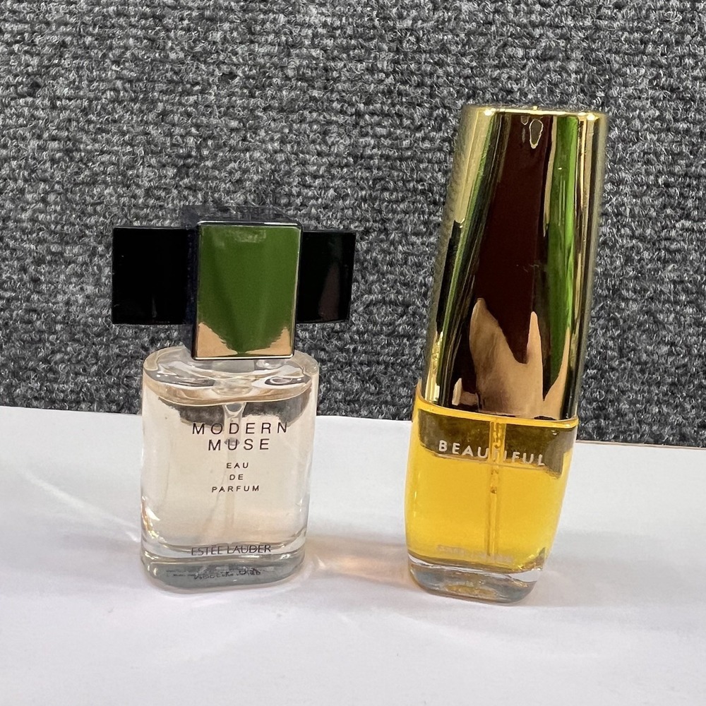 Vtg Estee Lauder Beautiful .16oz/4.7ml / Modern Muse .14oz/4.1ml Mini Travel Sz